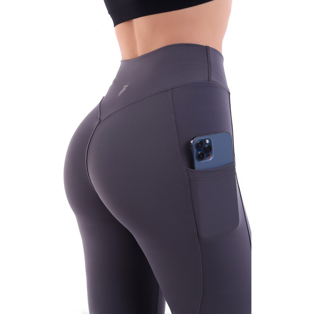 EMFURE Füme Kadın Spor Tayt Çift Cepli Sıkılaştırıcı Toparlayıcı Sporcu Taytı Leggings L Beden Tayt Fiyatı