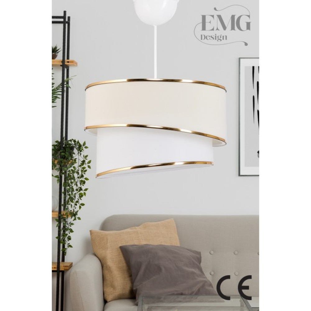 EMG Design Kumaş Galaksi Modern Pasta Avize Yatak Odası Çocuk Odası - Krem - Gold Avize Fiyatı