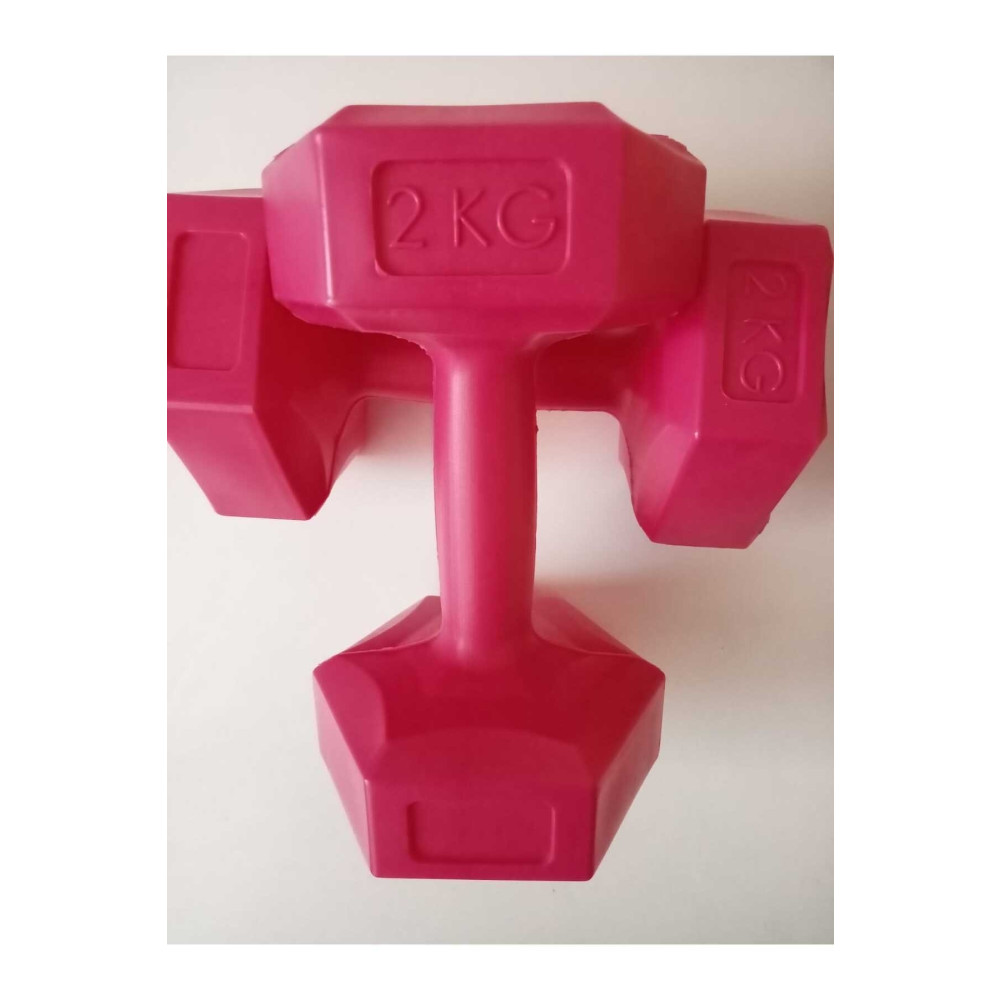 EMH SPOR 2 Kg X 2adet Köşeli Vinyl Kaplı Fuşya Dambıl Ağırlık Seti Dambıllar & El / Ayak Ağırlıkları Fiyatı