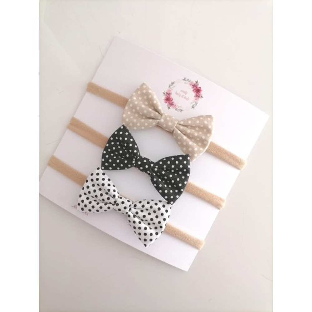Emily Baby Kids Puantiyeli Kumaş Kurdele Fiyonk Saç Bandana Set Toka, Taç & Saç Bandı Fiyatı