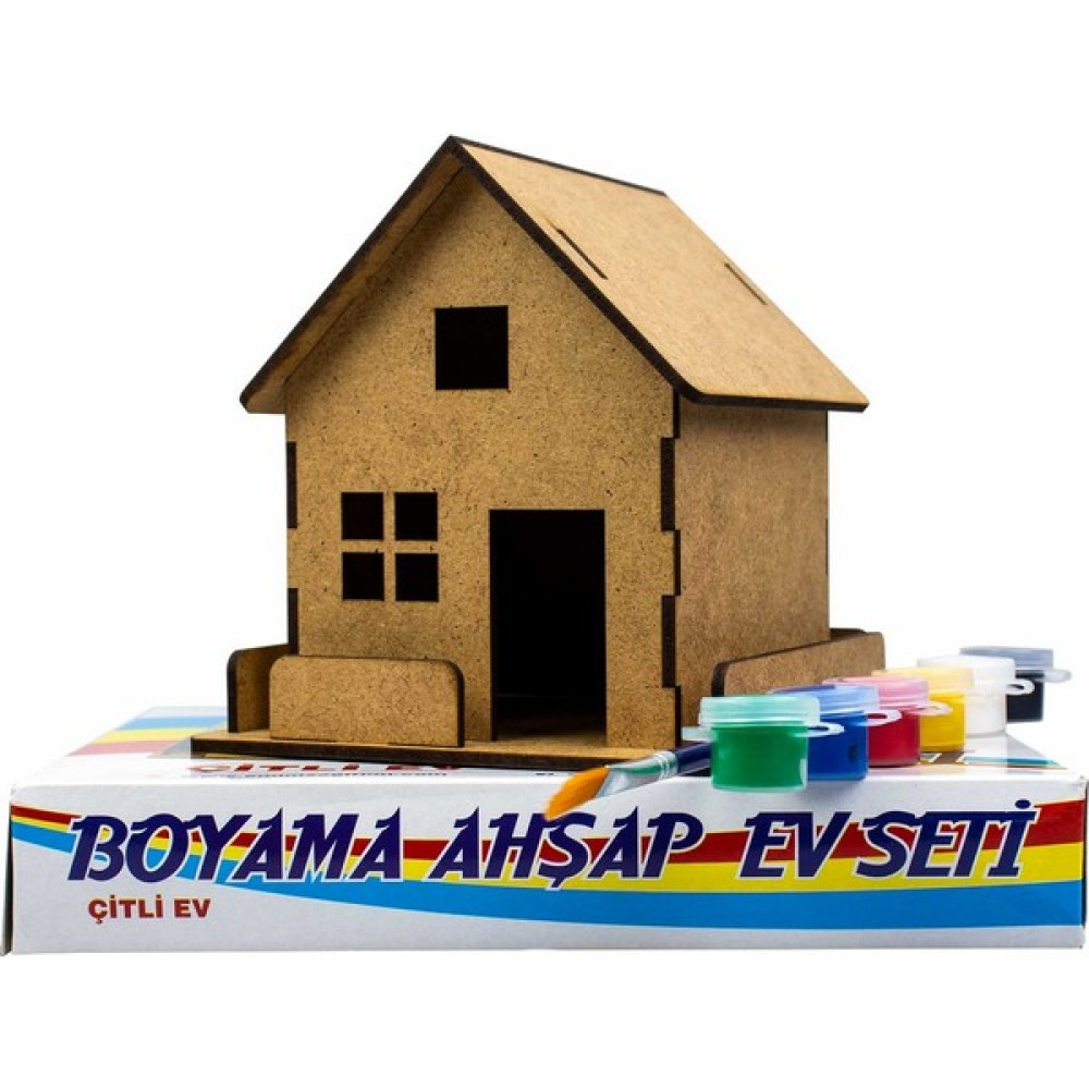 EMİN Ahşap Boyama Ev Seti Boya Fırça ve Maket Maket Fiyatı