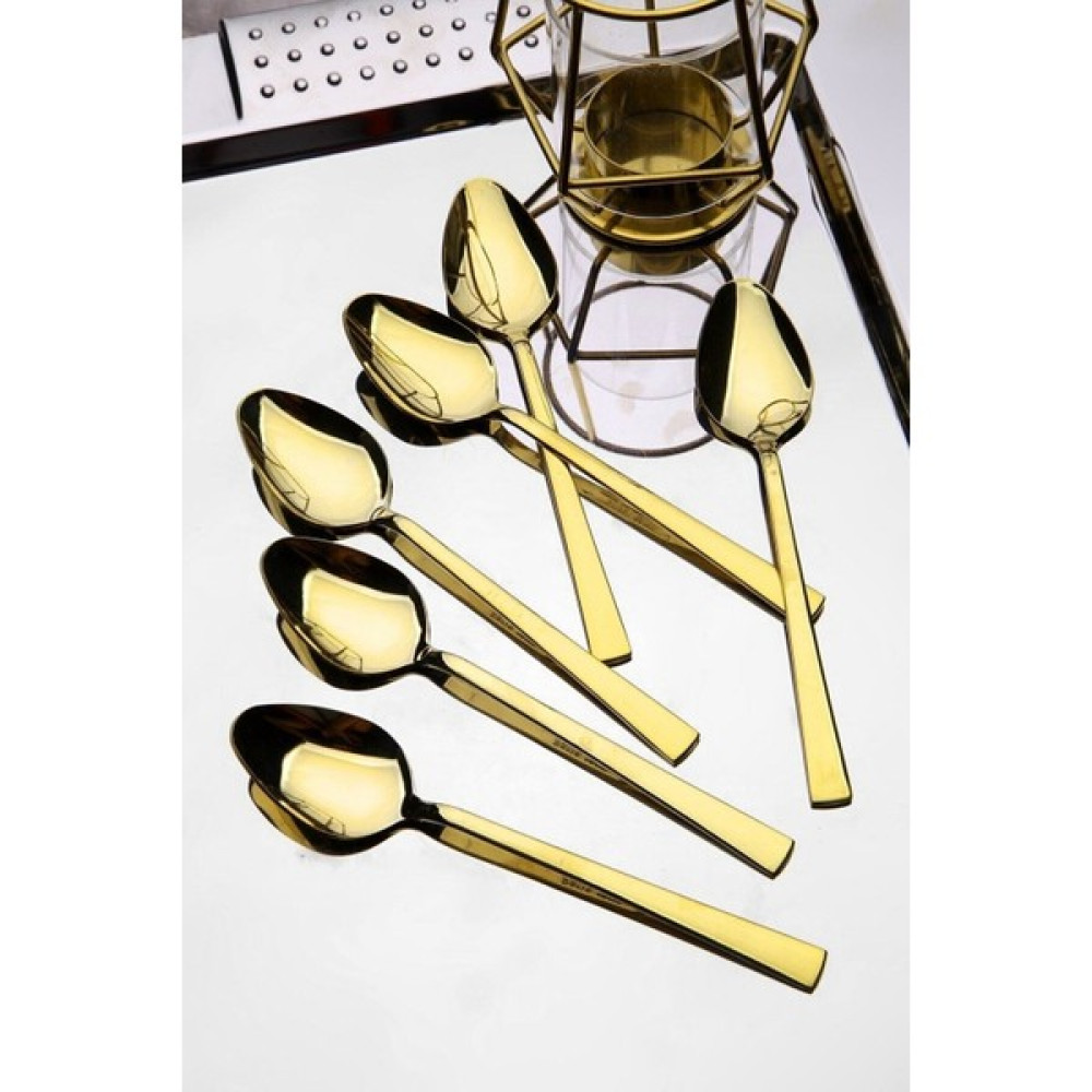 Emin Çelik Eterno 6 Adet Gold Tatlı Kaşık Çatal / Kaşık / Bıçak Takımları Fiyatı