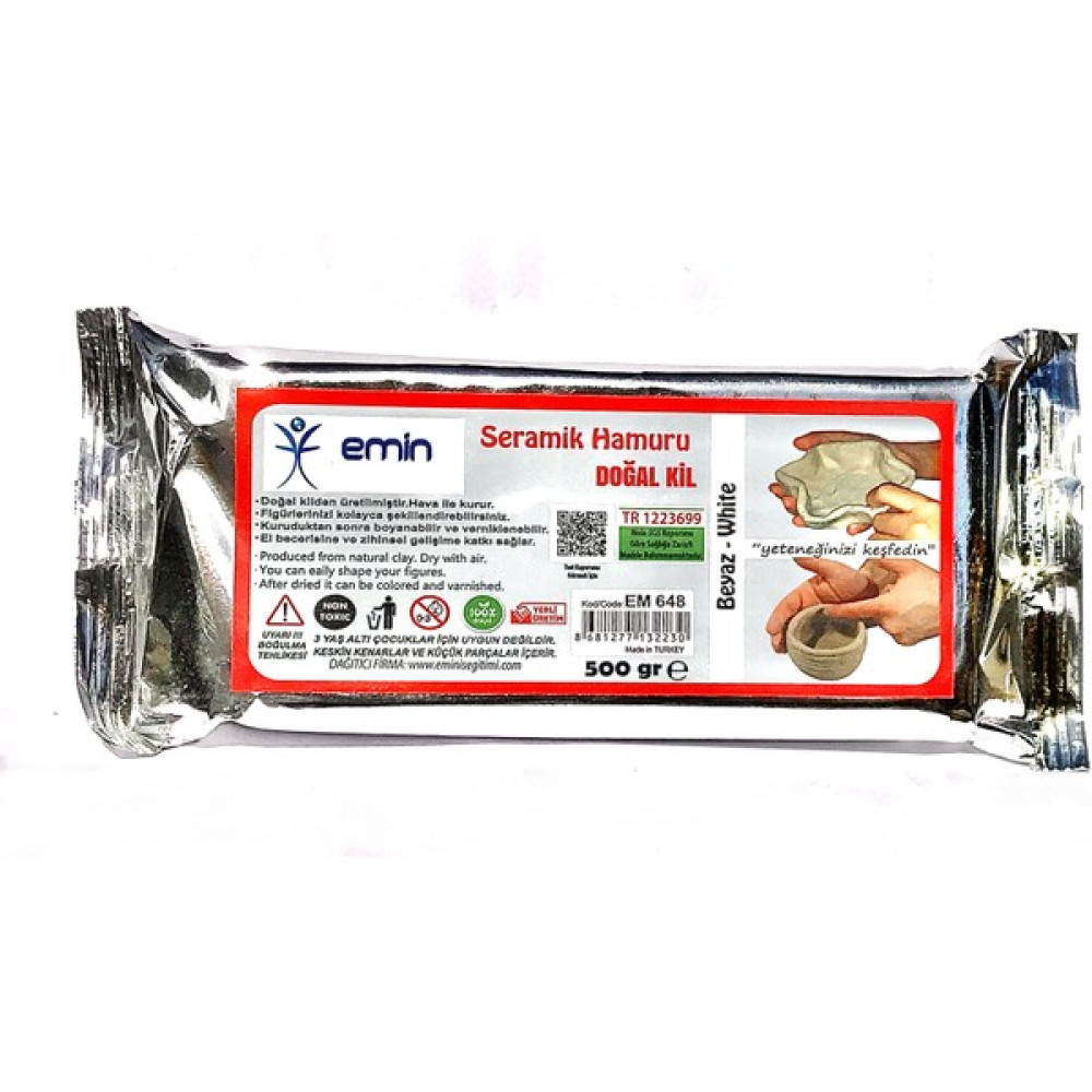 Emin İş Eğitim Seramik Hamuru Beyaz 1/2 kg 500 gr Yardımcı Malzeme Fiyatı