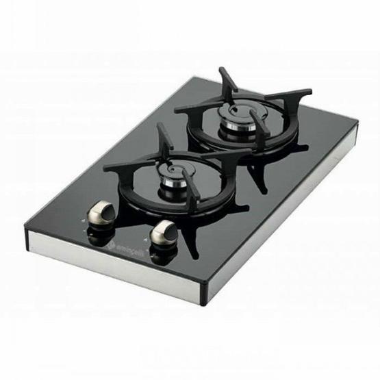 Eminçelik 41125 2 Gözlü Gazlı Cam Yüzeyli Set Üstü Ocak Siyah