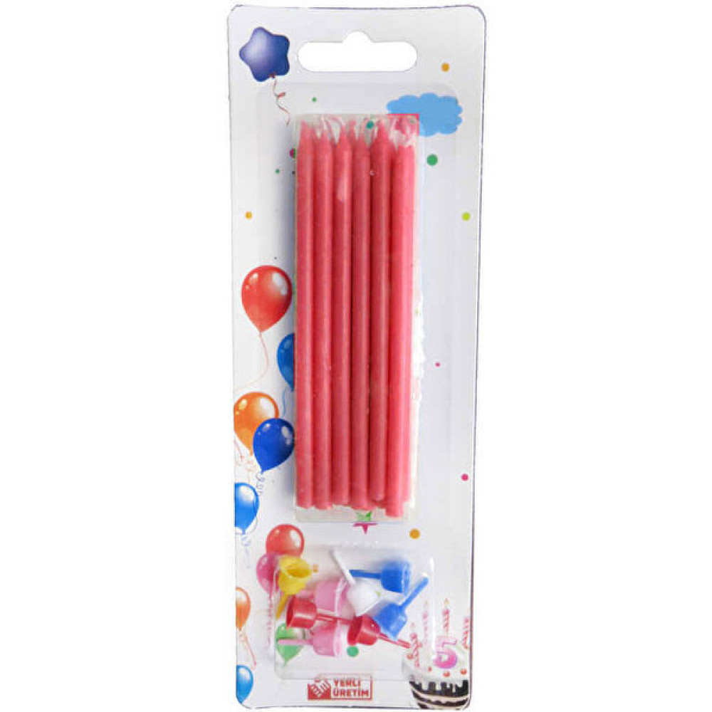 Eminönü Toptancı Doğum Günü Pasta Mumu Pastel 10 cm - 12 Adet Kırmızı Dekoratif Mum Fiyatı