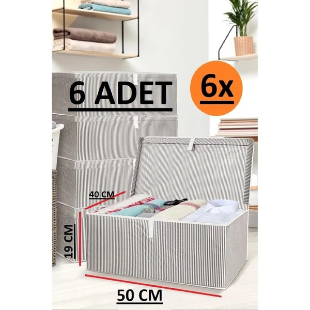 Emir-Ay 6 Adet Baza & Çekyat Altı Kutu Hurç 50 x 40 x 19 cm (Gri) - Gri Hurç Fiyatı