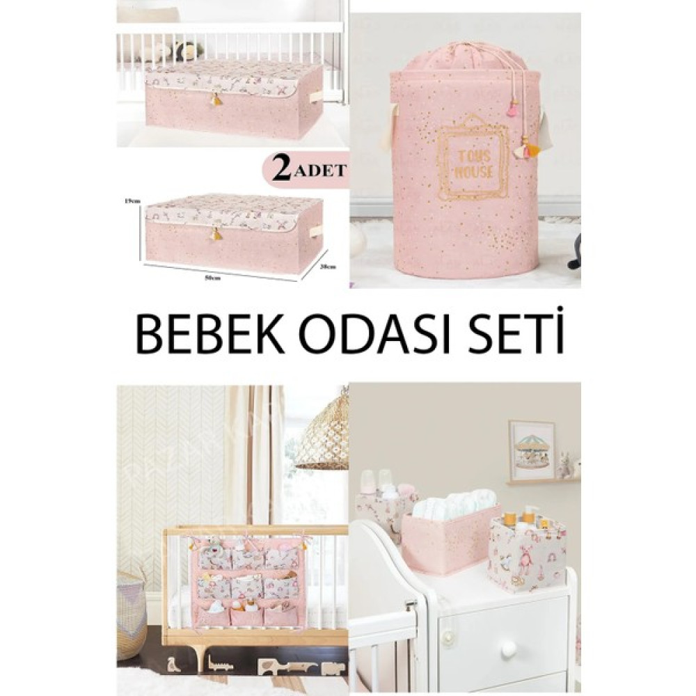 Emir-Ay Bebek Odası Takımı 4 Adet 7 Parça - Pembe Bebek Odası Tekstili Fiyatı