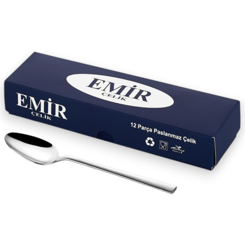 Emir Çelik Sidney Model Tatlı Kaşığı 12 Adet - Gümüş Çatal / Kaşık / Bıçak Takımları Fiyatı