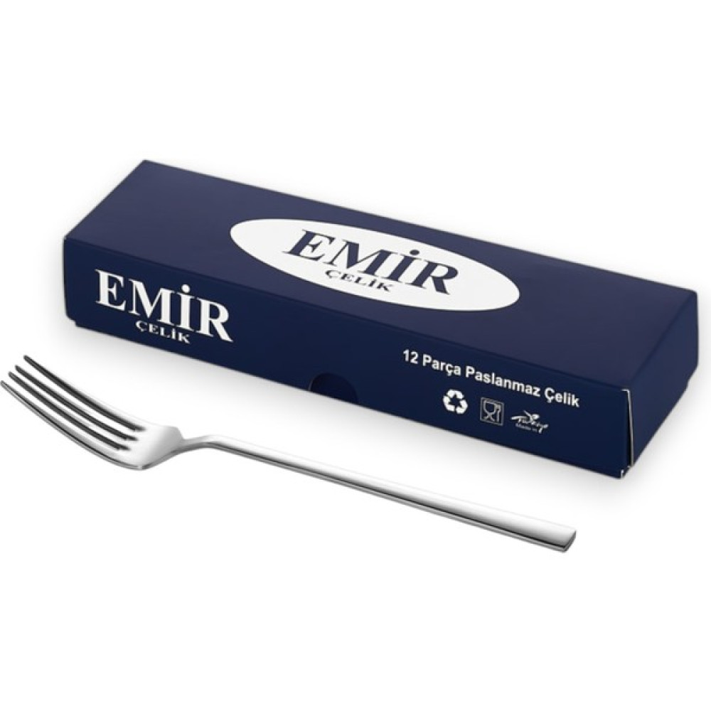 Emir Çelik Sidney Model Yemek Çatalı 12 Adet - Gümüş Çatal / Kaşık / Bıçak Takımları Fiyatı