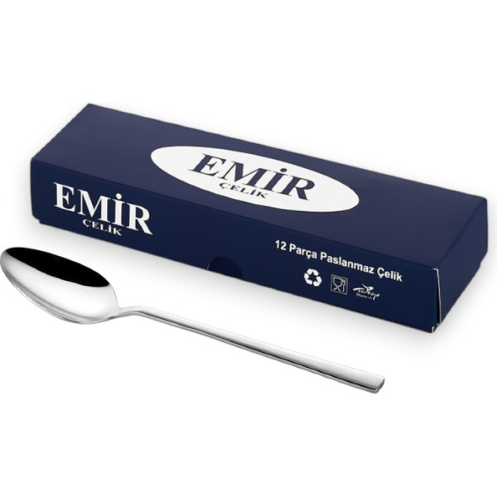 Emir Çelik Sidney Model Yemek Kaşığı 12 Adet - Gümüş Çatal / Kaşık / Bıçak Takımları Fiyatı