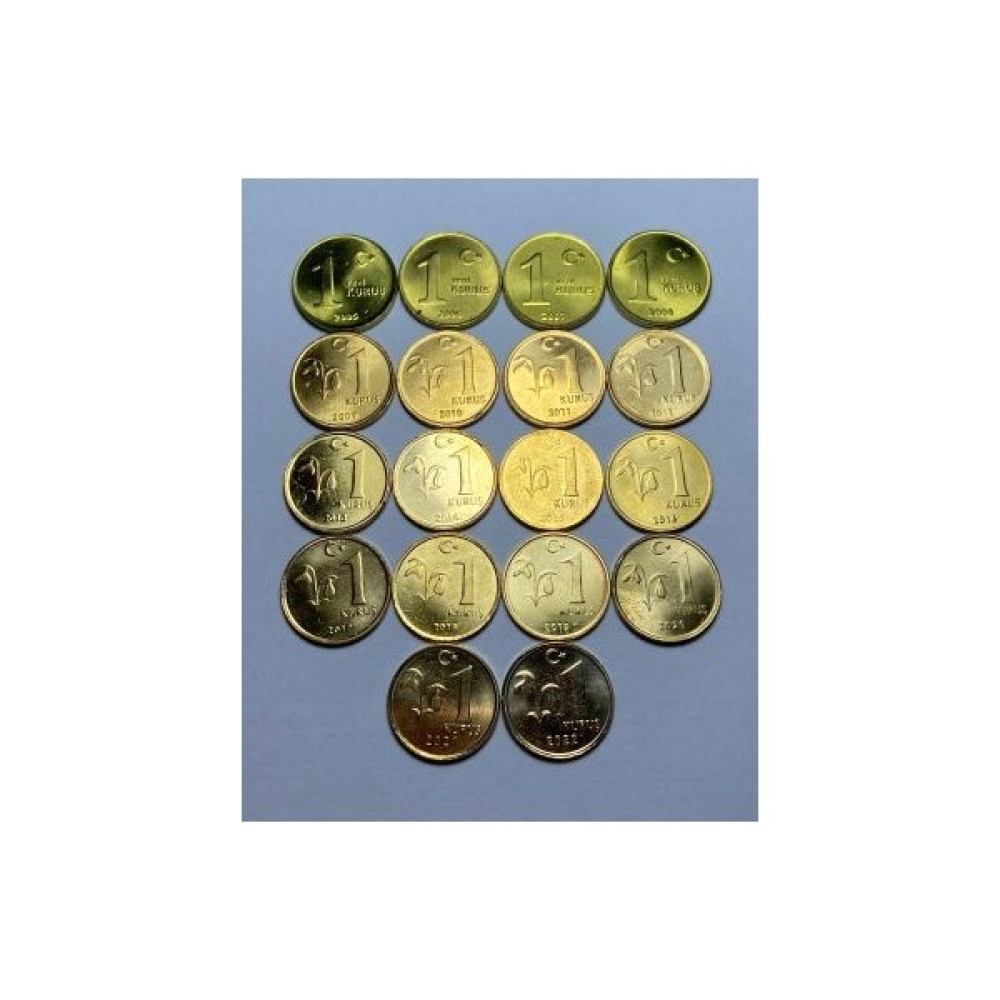 Emir Collection 2005/2022 Yılları Tam Set Tedavül 1 Kuruş 18 Adet Çil Oto Boyaları Fiyatı