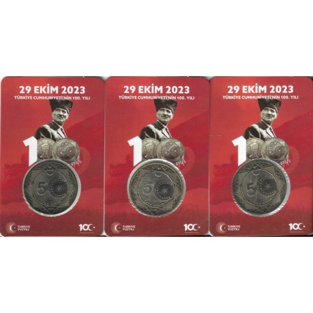 Emir Collection 2023 Cumhuriyet'in 100.YILI Hatıra 5 Lira Özel Kırmızı Kitinde 3 Adet Çil Oto Boyaları Fiyatı