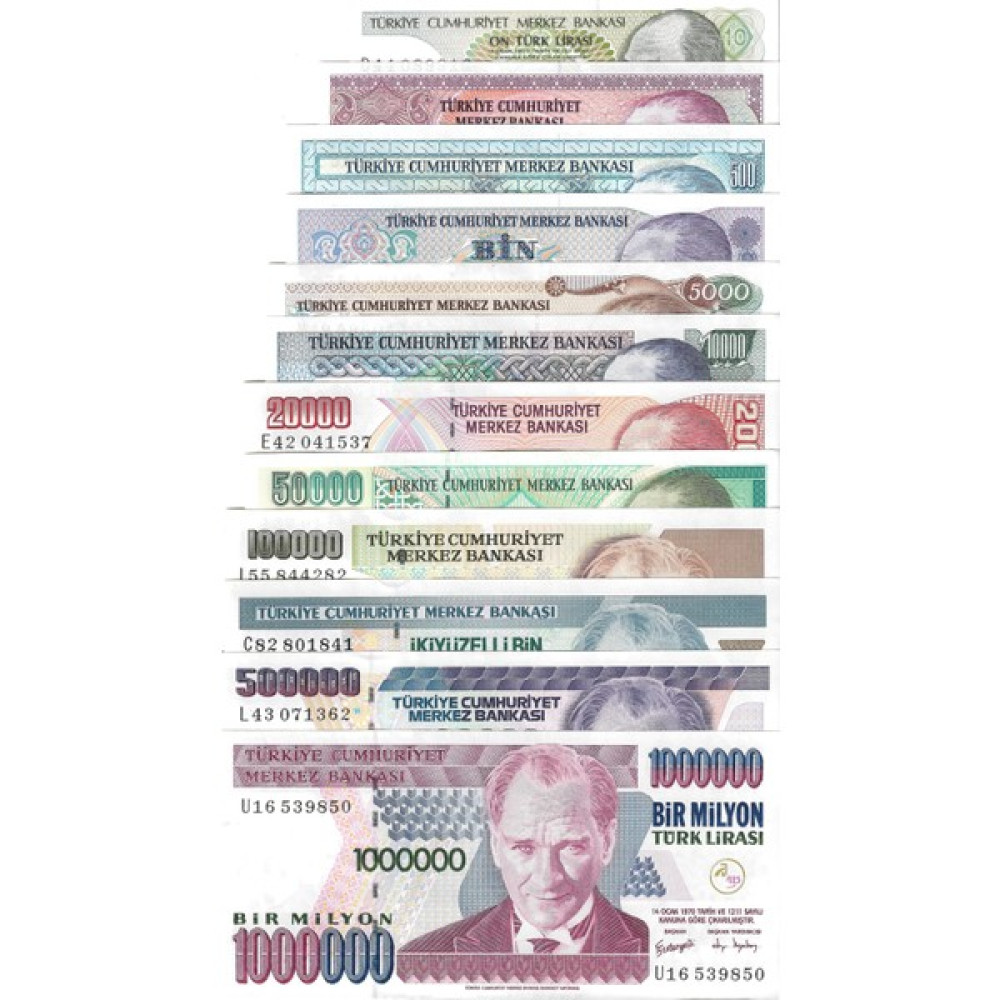 Emir Collection Türkiye 7,emisyon Tam Set Yerli Kağıt Para Çil (Unc) Koleksiyon Para (12 Parça) Oto Boyaları Fiyatı