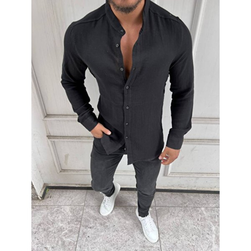 Emir Fashion Erkek Hakim Yaka Oversize Müslim Kumaş Gömlek Erkek Gömlek Fiyatı