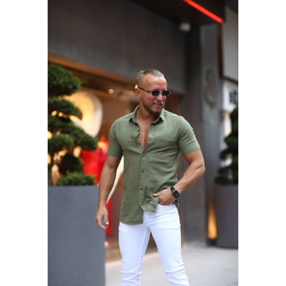 Emir Fashion Erkek Oversize Gömlek Yaka Kısa Kollu Keten Yazlık Gömlek Erkek Gömlek Fiyatı