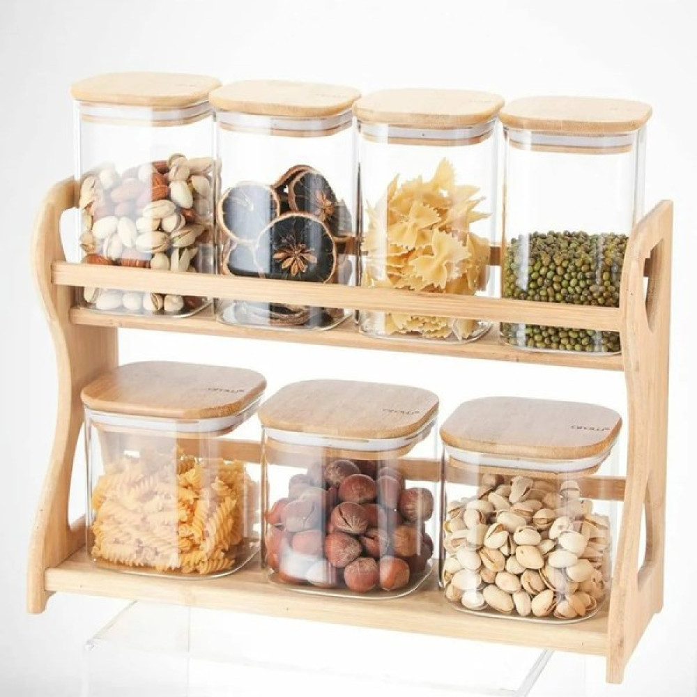 Emir Home Shop Bambu Standlı ve Kapaklı Cam Baharat Seti 8 Parça Baharat Takımı Baharat Setleri & Baharatlıklar Fiyatı