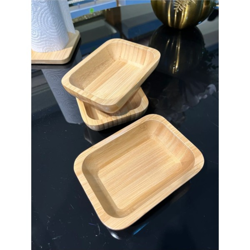 Emir Home Shop Bambu Sunum Tabağı 3'lü Kare Ikramlık Tabak Kase Çerezlik Kase Fiyatı