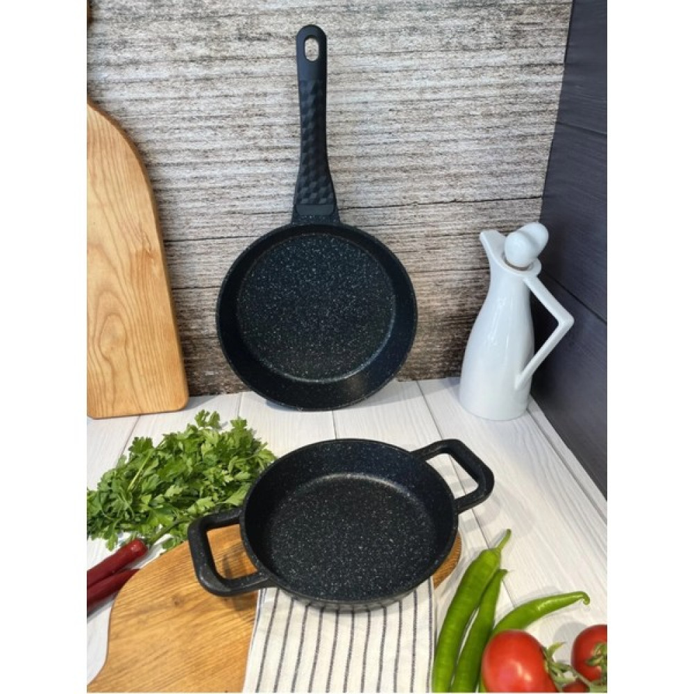 Emir Home Shop Döküm Tava ve Sahan Seti Yanmaz Yapışmaz Set Sahan 18 cm + Tava 24 cm 2'li Tavalar Fiyatı