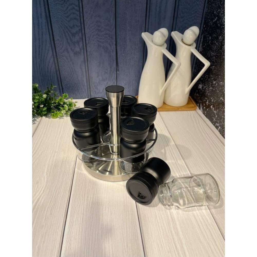 Emir Home Shop Dönerli 7 Parça Baharatlık Seti Takımı Tuzluk Biberlik Cam Hazneli Baharat Setleri & Baharatlıklar Fiyatı
