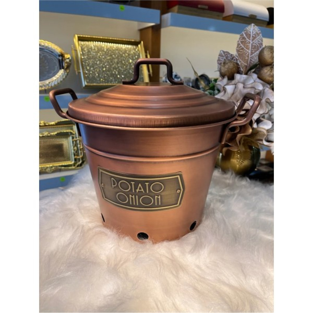 Emir Home Shop Metal Lüx Galvaniz Patates Soğan Sebze Meyve Saklama Kabı Kovası Büyük Boy Soğanlık Patateslik Saklama Kapları Fiyatı