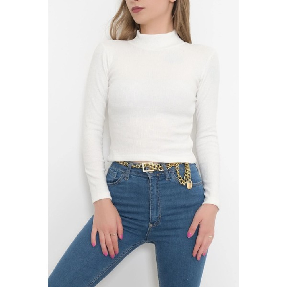 Emirza Moda Yarım Boğazlı Crop Bluz Fiyatı