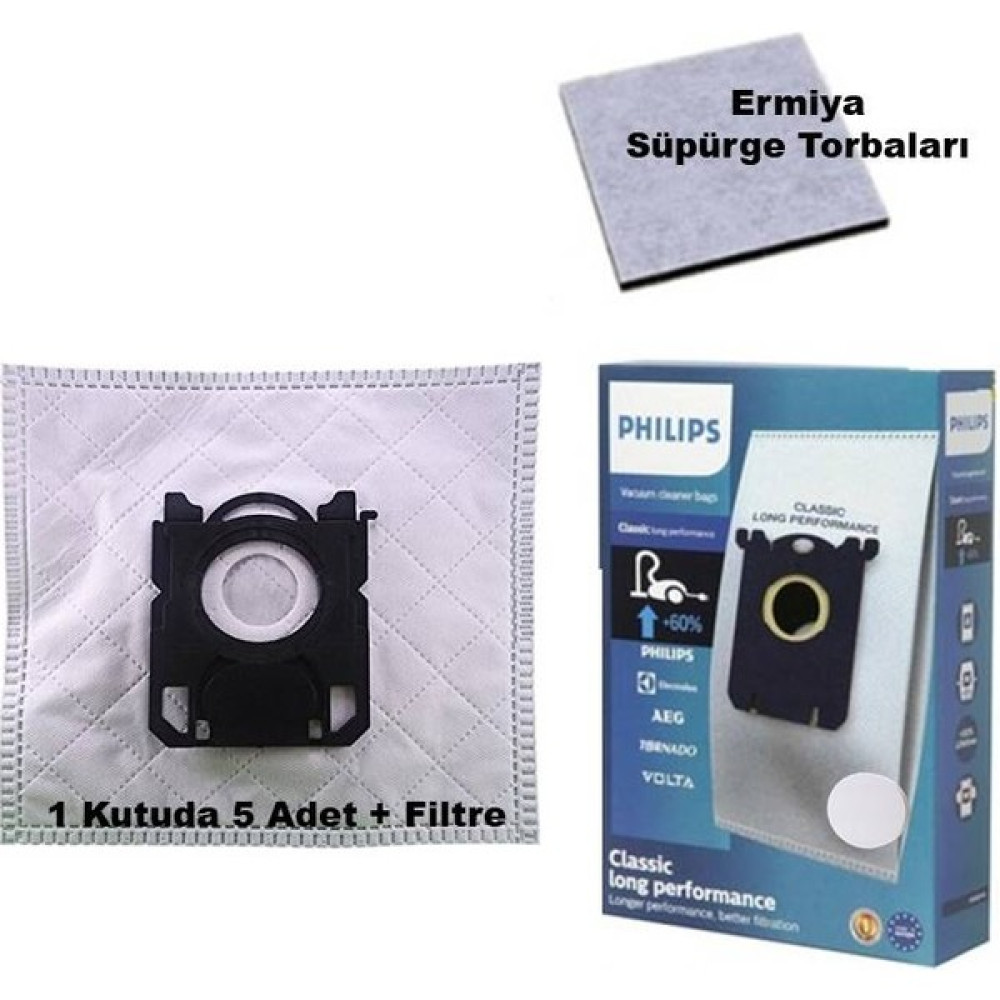 Emiya Philips & Elecrolux S-Bag 5 Li Mega Paket+Filtre Oto Boyaları Fiyatı