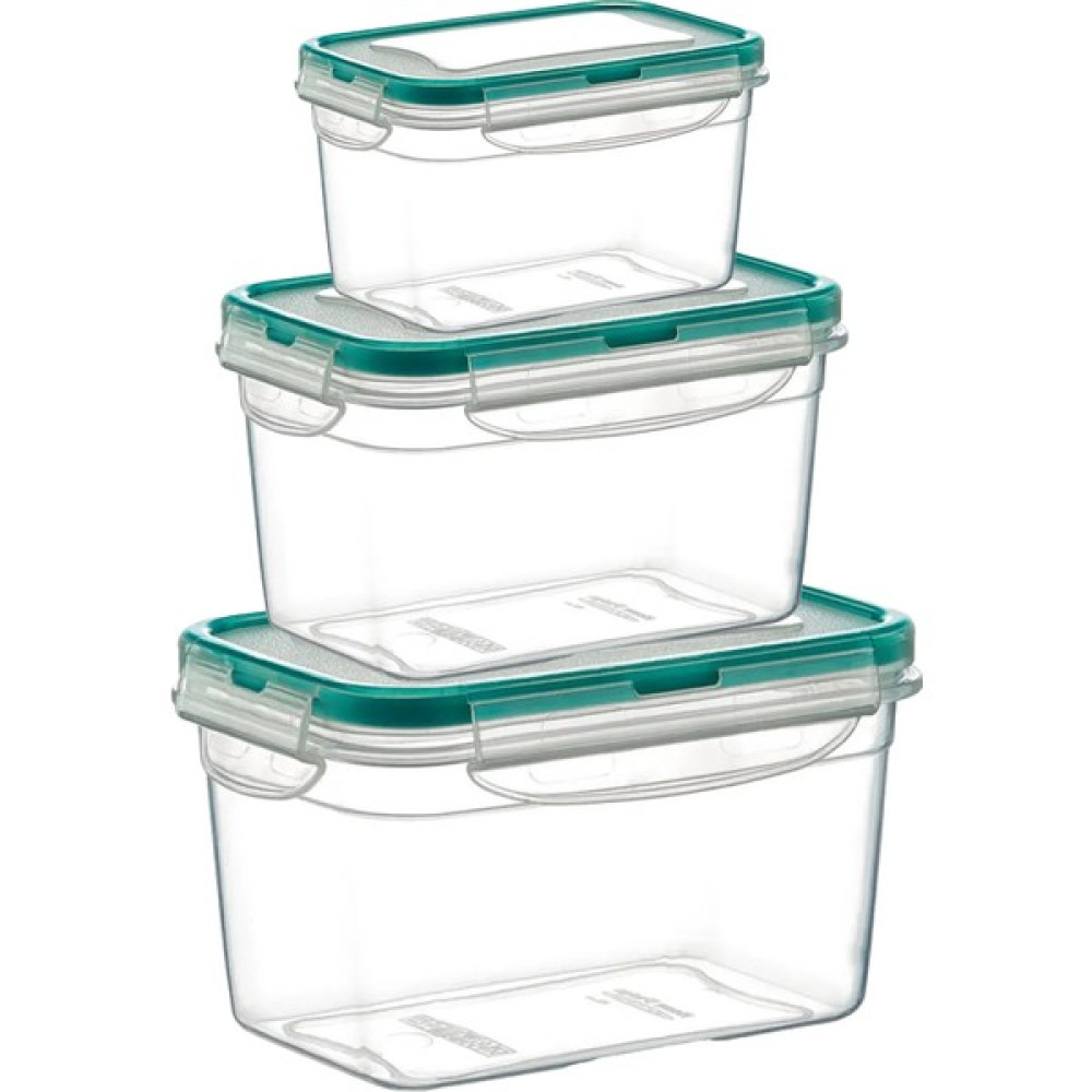Emofom 3'lü Set Fresh Box Toplam 700 ml - 1300 ml - 2400 ml Hava Geçirmez & Sıvı Sızdırmaz Saklama Kabı & Lunch Box - Şeffaf Saklama Kapları Fiyatı