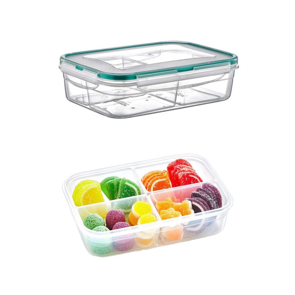 Emofom Fresh Box 4 Bölmeli Saklama Kabı 1000 ml Hava Geçirmez Sıvı Sızdırmaz Beslenme Kabı Saklama Kapları Fiyatı