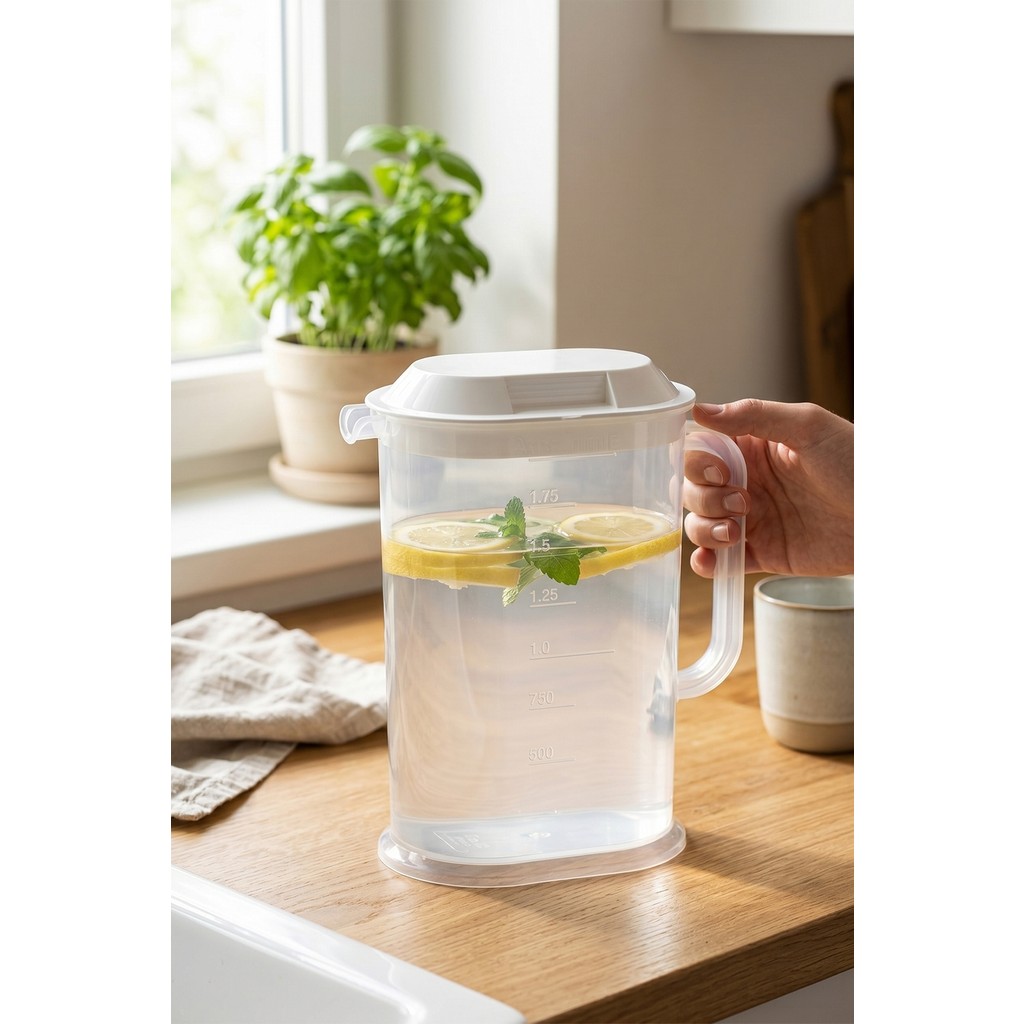 Emofom Ölçekli Sürahi 2000 ml Ölçülü Plastik Sürahi - Beyaz Diğer Fiyatı
