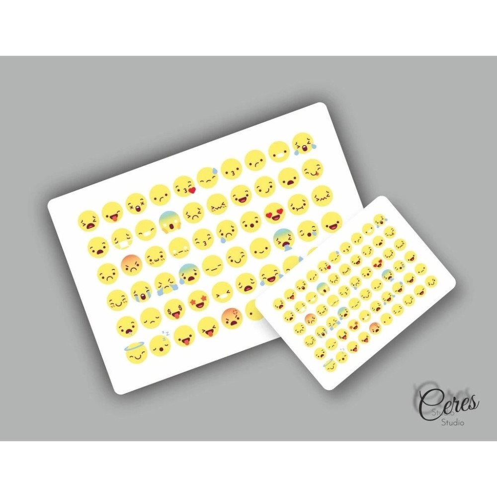 Emoji Etiket Sticker 120 Adet Emoji Etiket 2 Sayfa A5 - 1 - -- Okul Etiketi Fiyatı