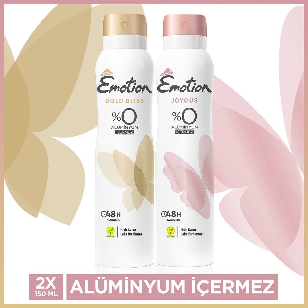 Emotion Gold Bliss & Joyous Kadın Alüminyumsuz Deodorant Tanışma Seti 2x150 Ml - 150 ml Deodorantlar Fiyatı