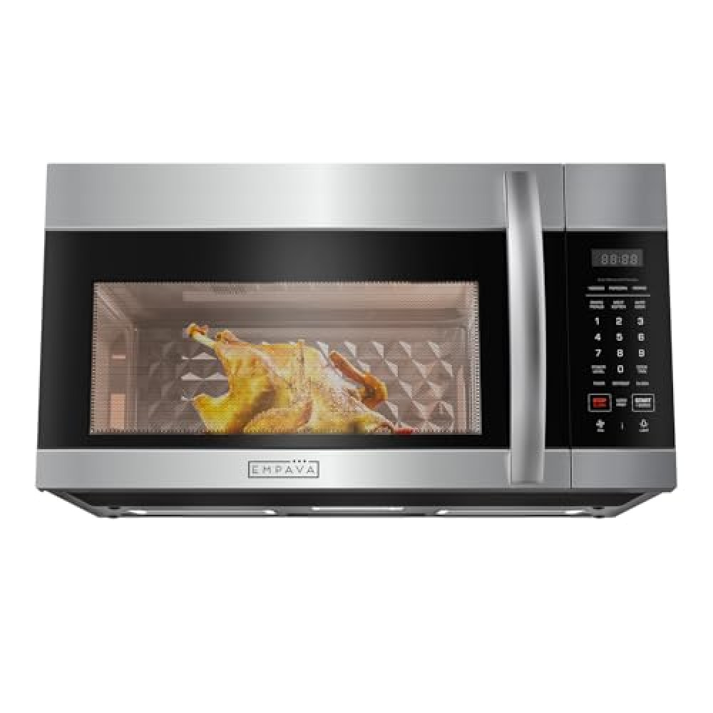 Empava Over the Range Microwave Oven with Screen Touch Control, 1000 Watts, 300 CFM Venting and Sensor Cooking in Stainless Steel, EMPV-30OTR01, Silver