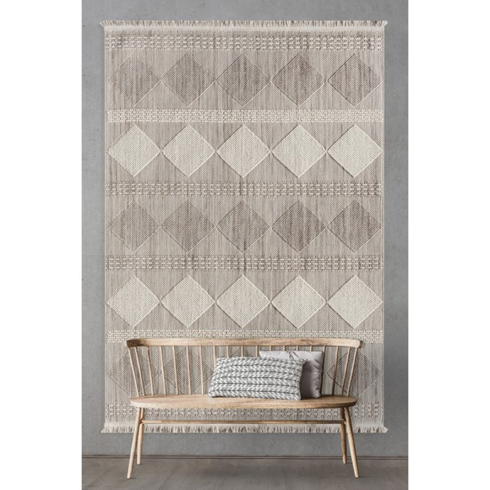 Empera Agra - Cyan Modern İskandinav Desenli Halı - 80 x 150 cm - Gri Salon Halısı Fiyatı