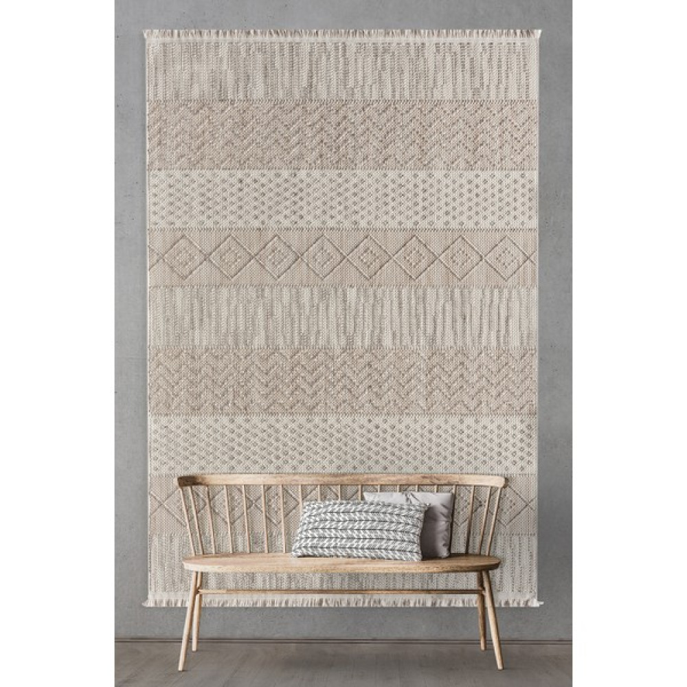 Empera Agra - Indian Modern İskandinav Desenli Halı - 80 x 150 cm - Gri Salon Halısı Fiyatı