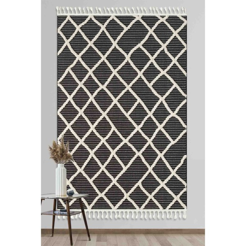 Empera Bilbao - Illusıon Modern İskandinav Saçaklı Halı - Krem - 200 x 290 cm Salon Halısı Fiyatı