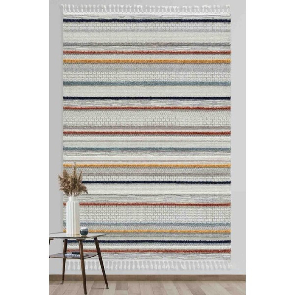 Empera Bilbao - Reed Geometrik Desenli Oturma Odası Halısı - Gri - 80 x 150 cm Salon Halısı Fiyatı