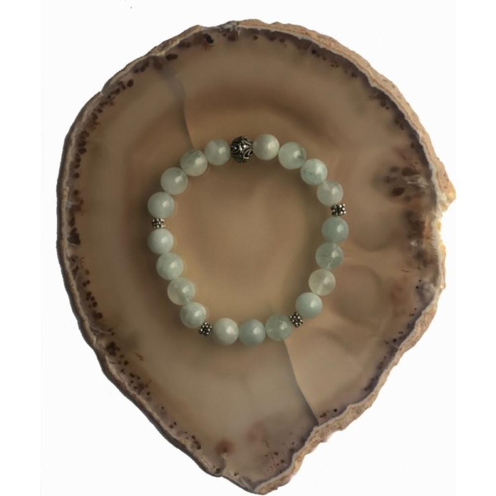Empress Naturel Stone Akuamarın Doğal Taş Bileklik - Rahatlama Bilekliği - 22 cm - Açık Mavi Saat ve Bileklik Aksesuarı Fiyatı