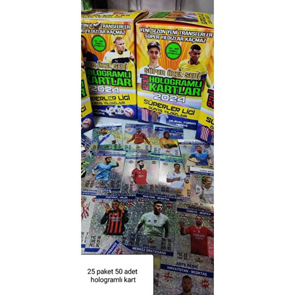 Emrah Gültekin 2'li Hologramlı Premium Futbolcu Kartları 25 Pk:50 Adet Dünya Yıldızları Oyun Kartı Süper Özel Seri Oyun Takımları Fiyatı