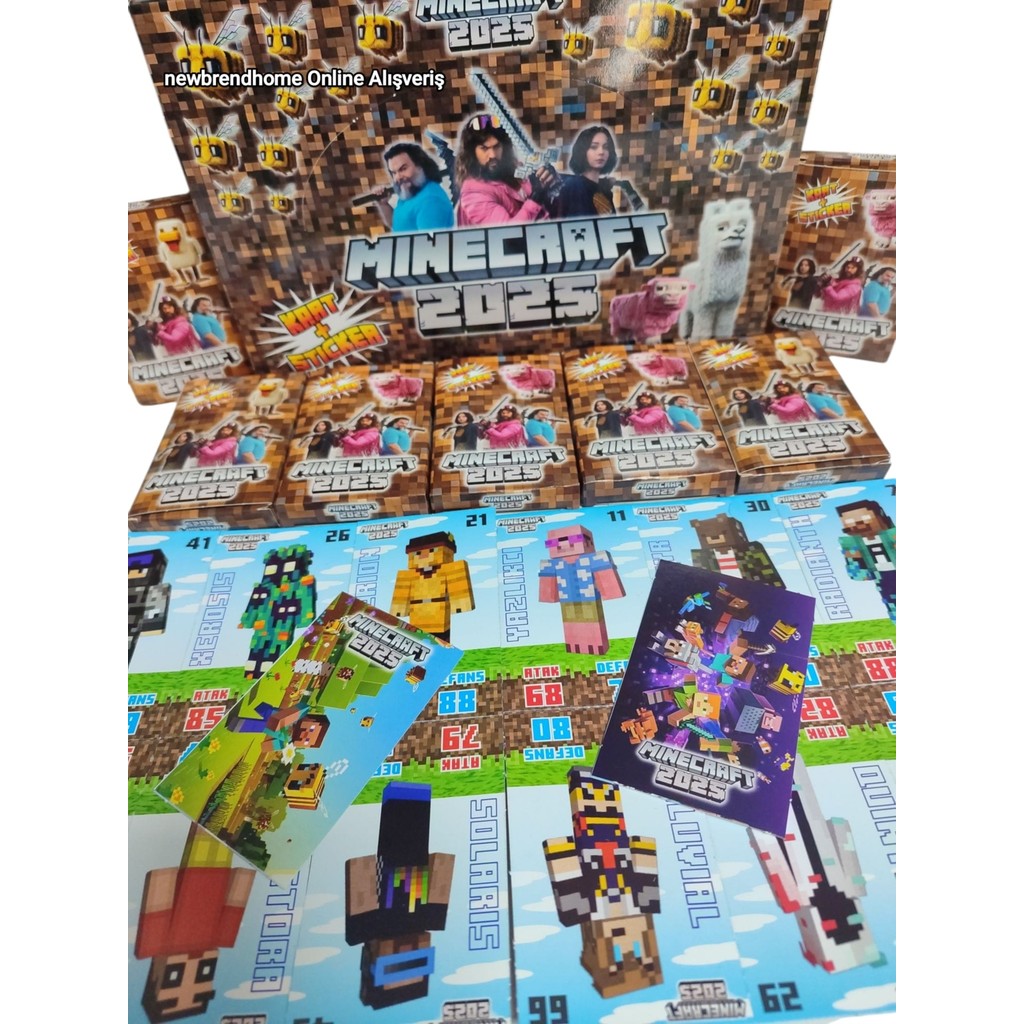 Emrah Gültekin Minecraft 2025 Kart+Sticker (48 Mini Kutu) Hediye Paketinde ve Mini Oyuncak Hediyeli Oyun Kağıtları - 48 Mini Kutu Anne Bebek Oyuncak Fiyatı
