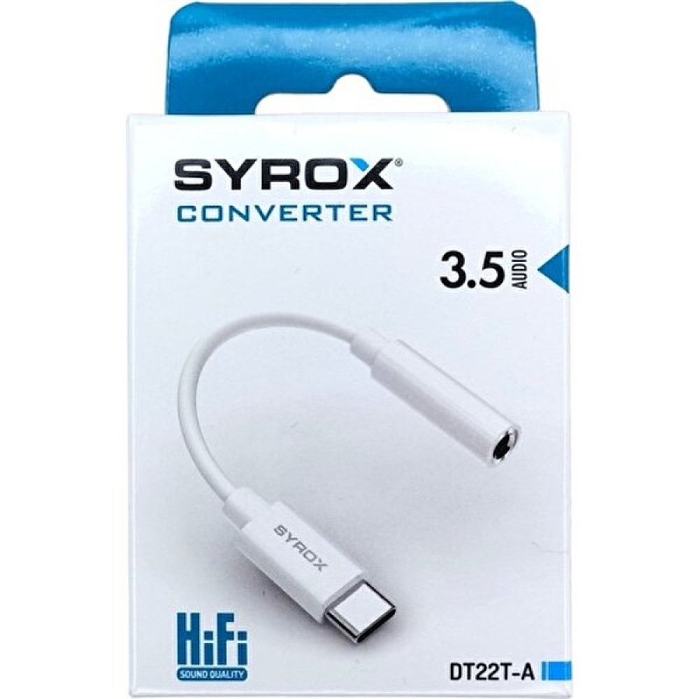 Emre Bilişim Syrox DT22T-A Uyumlu Type-C To 3.5 mm Jack Kulaklık Çevirici Aux Dönüştürücü Adaptör - Beyaz Tablet Aksesuarı Fiyatı