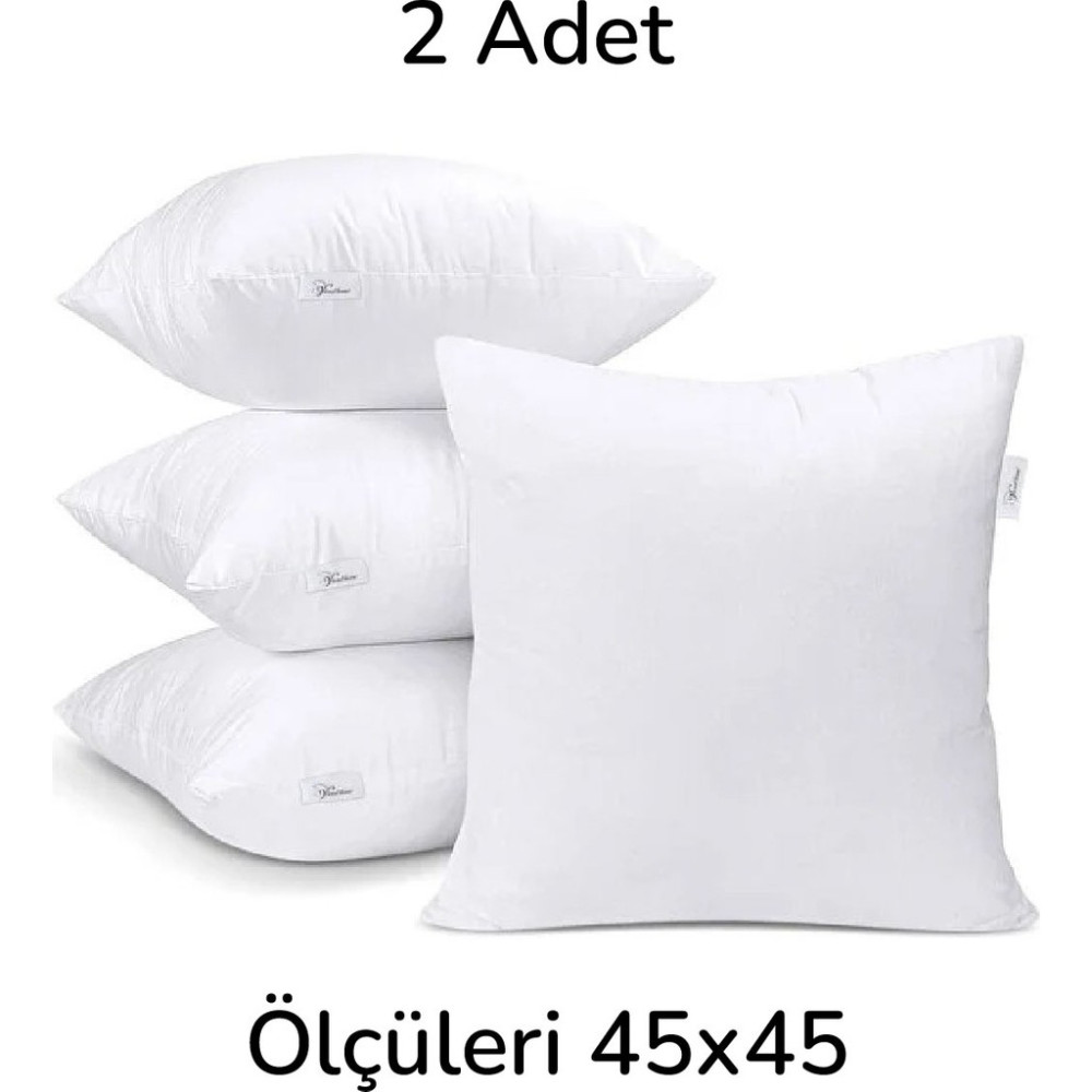 Emrin Ahşap Oyuncak Ve Hediyelik Eşya 2 Adet Premium Kare Kırlent Iç Yastık, Elyaf Dolgulu 45X45 - 45 x 45 cm - Beyaz Yastık Fiyatı