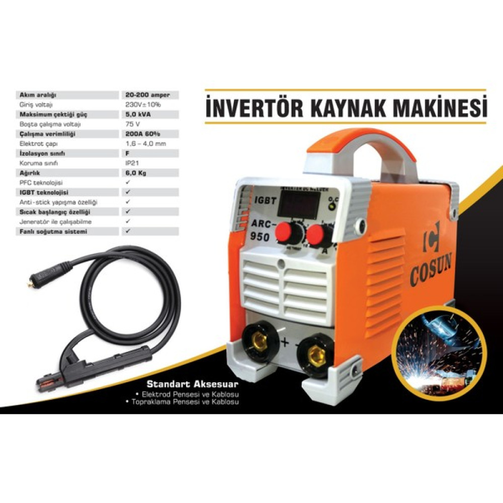 Emsa Cosun 200AMPER Inverter Kaynak Makinesi Kaynak Makineleri Fiyatı