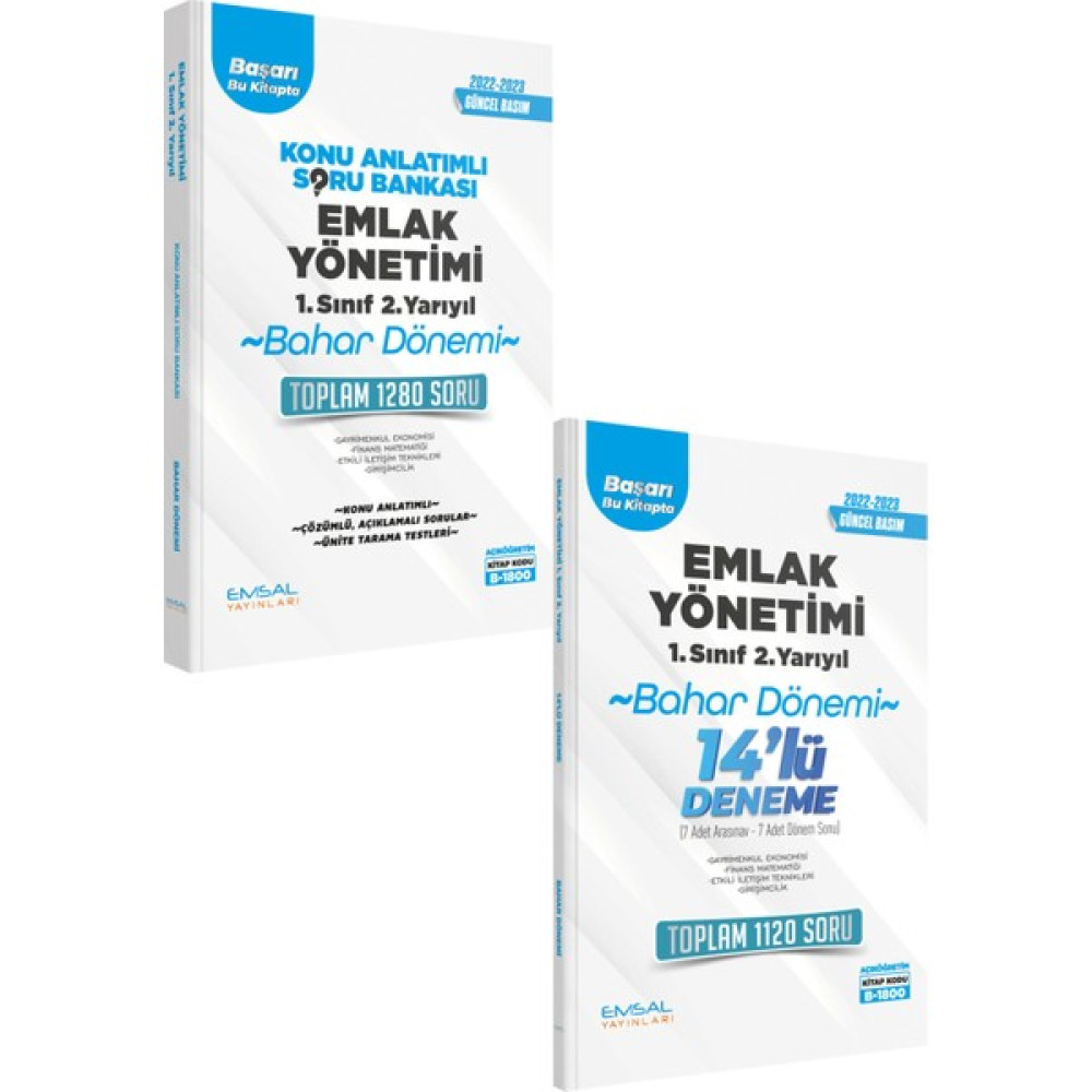 Emsal Yayınları Açıköğretim 2024 Güz Dönemi Emlak Yönetimi 1.Sınıf 2.Yarıyıl Konu Anlatımlı - Soru Bankası - Deneme Ders Sınav Kitapları Fiyatı