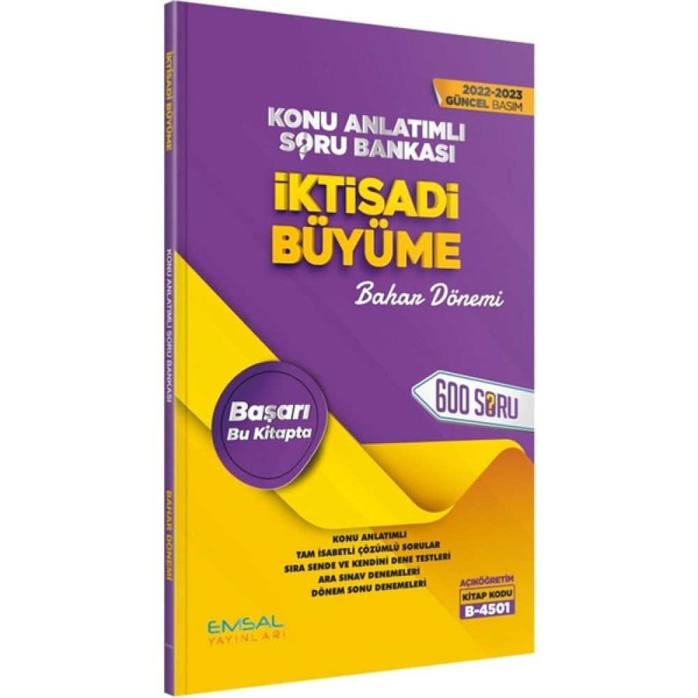 Emsal Yayınları Aöf Iktisadi Büyüme Bahar Dönemi Konu Özetli Soru Bankası Açıköğretim Kitapları ve Setleri Fiyatı