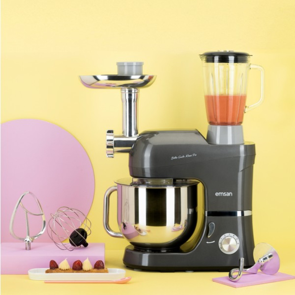 Emsan Bella Gusto Maxi Pro Antrasit Stand Mikser Mutfak Şefi 2000W 6,5 Lt - Siyah Mikserler Fiyatı