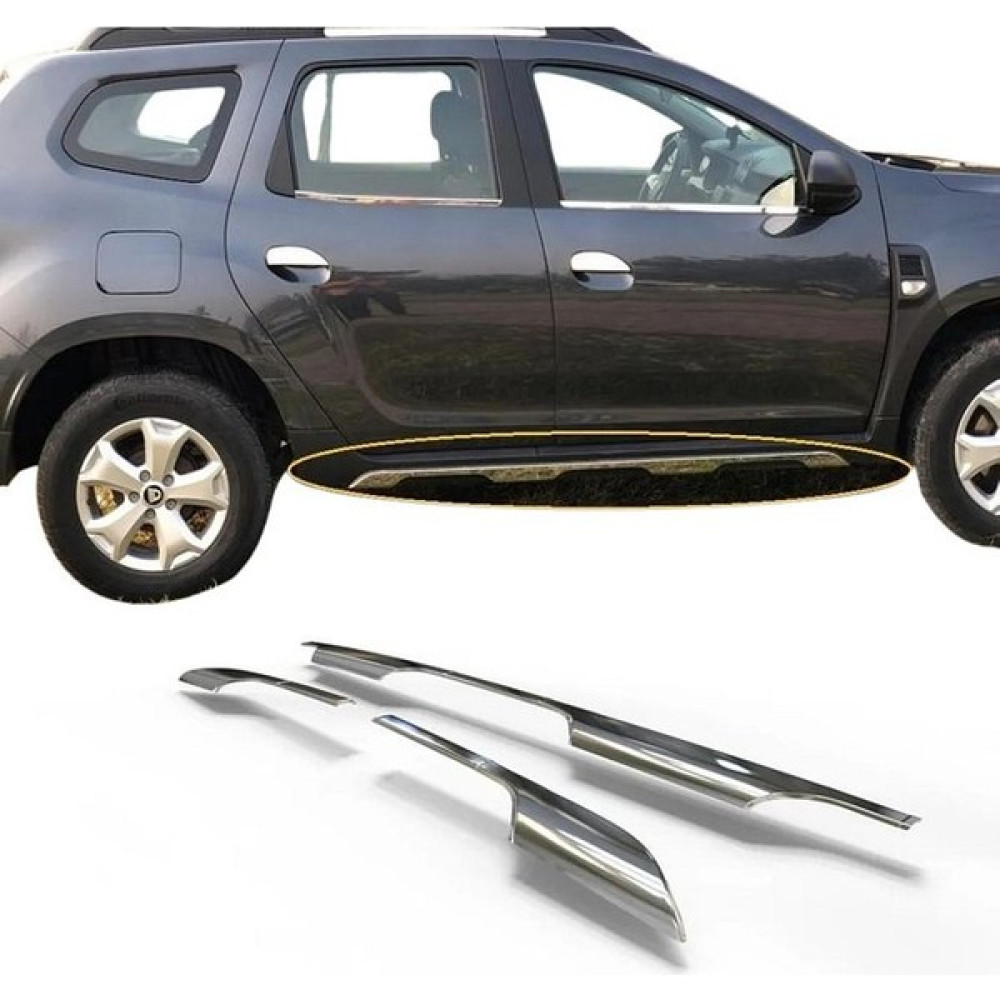 Emtek Dacia Duster Krom Yan Etek Marşpiyel Üstü Çıta 6 Parça 2018 ve Üzeri Paslanmaz Çelik Oto Boyaları Fiyatı
