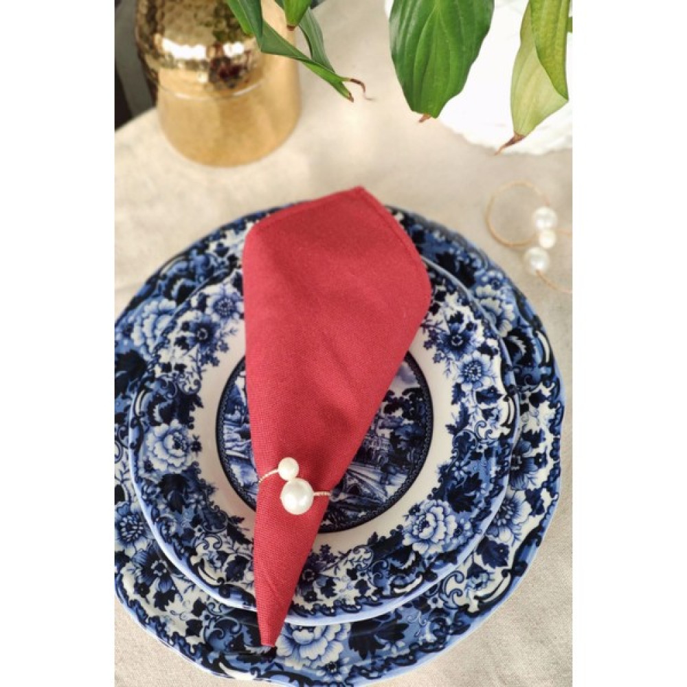 Emtory Home 12 Adet Büyük Inci Halkalı Peçete Yüzüğü - 40 x 40 cm - Renkli Masa Örtüsü Fiyatı