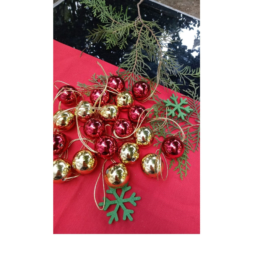 Emtory Home 20 Adet Red Gold Dekoratif Parlak Top Ağaç Süsü 3cm Yaş Günü & Parti Fiyatı