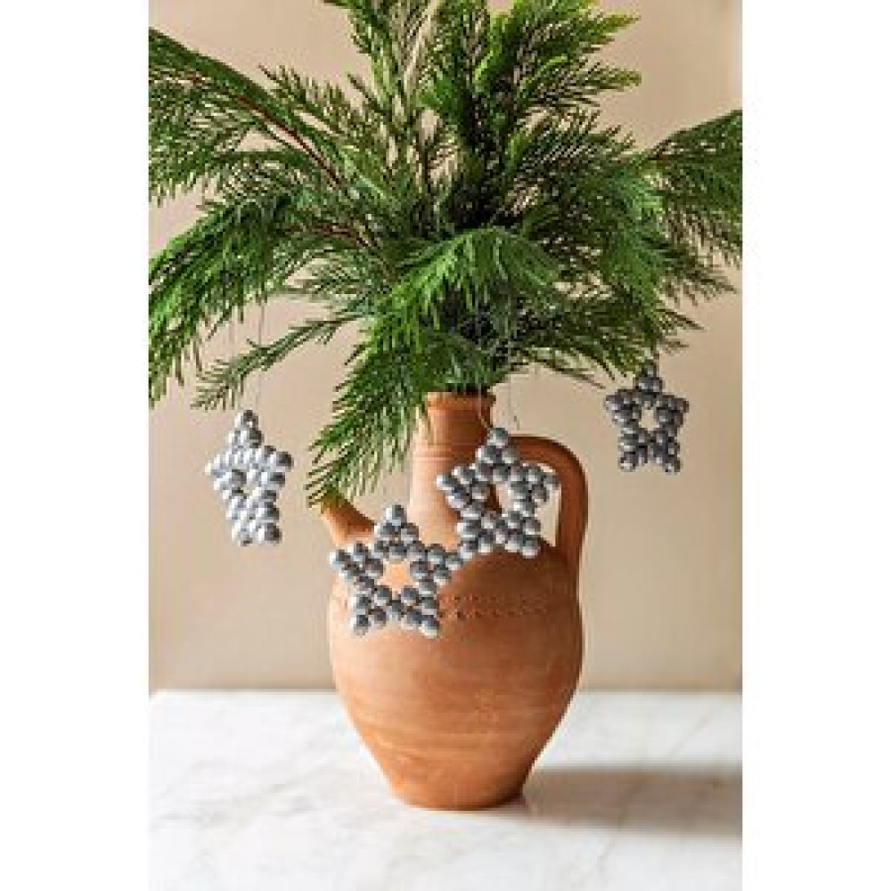 Emtory Home 5 Adet Dekoratif Gümüş Ahşap Boncuklu Yıldız 7cm Yaş Günü & Parti Fiyatı