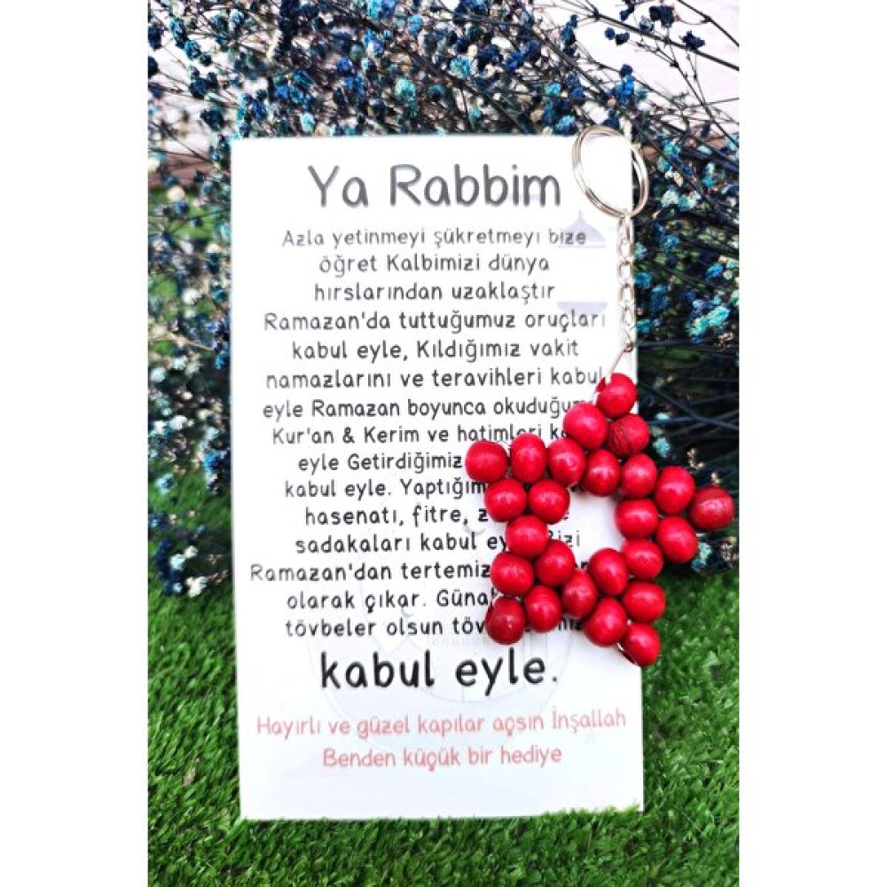 Emtory Home 5 Adet Kartlı Jelatinli Kırmızı Yıldız Anahtarlık- Ramazan Hediyesi - Ramazan Hediyelik Hediyelik Eşya Fiyatı